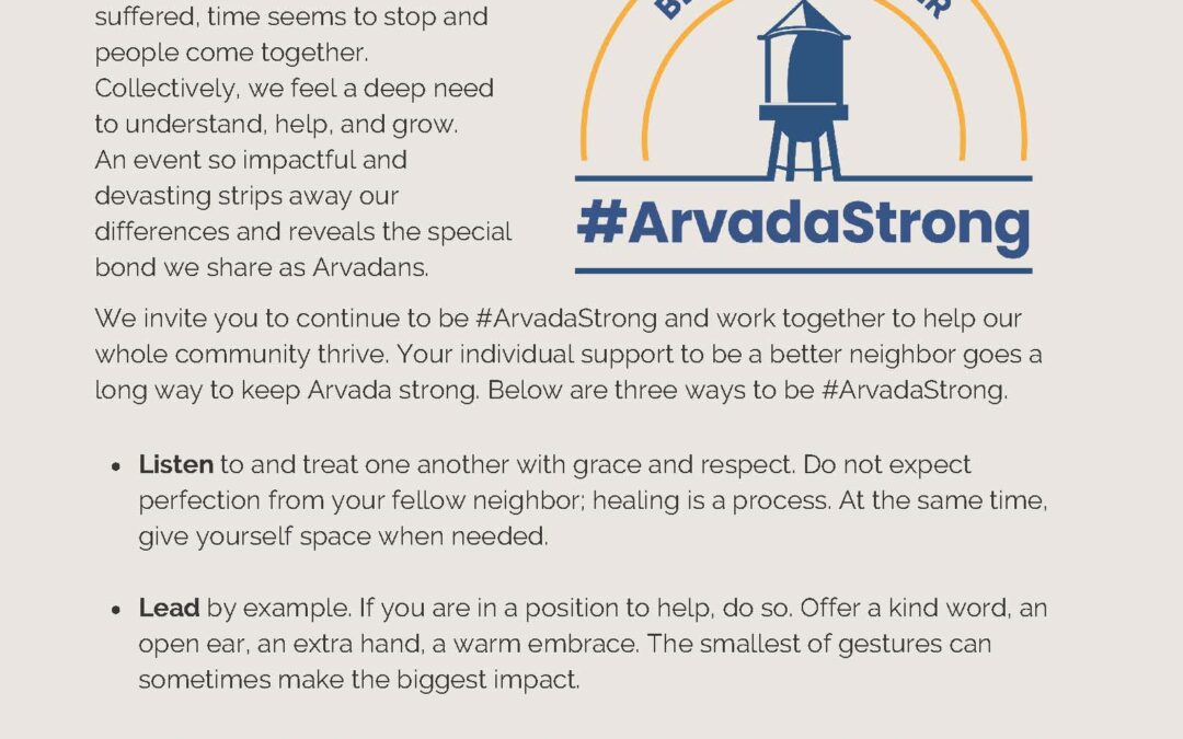 What Does it Mean to be #ArvadaStrong?