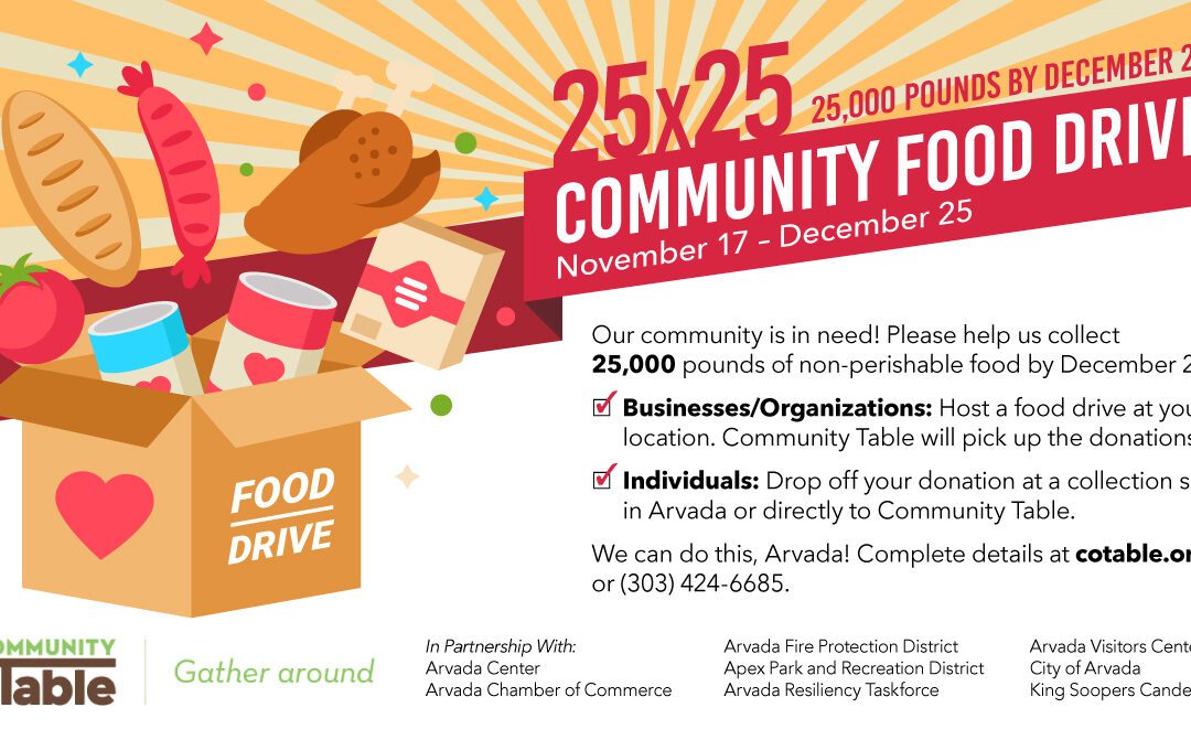 Help Community Table Collect 25,000 Pounds of Food by December 25!
